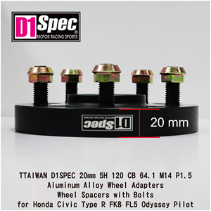 TAIWAN D1SPEC 20mm 5H 120 CB 64.1 P1.5 Anodized Aluminum Alloy <b>Wheel</b> Adapters Spacers 25mm Thickness for for Type R FK8 FL5 - Product Image 3