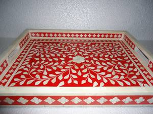 Bandeja de Servicio Especial para Eid con Incrustaciones de Hueso y Técnica de Esmaltado a Color, Precio de Fábrica, Hecho en India - Product Image 2