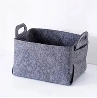 Feutre non tissé pour la fabrication de sacs à main, bacs de rangement non tissés gris foncé avec poignées pour l'organisation des textiles de maison