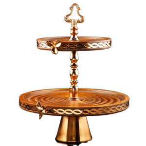 Support à gâteau élégant en bois lisse pour pâtisserie, présentoir à desserts avec texture de bois naturel - Product Image 1