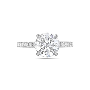 2 CT Lab Grown <b>Emerald</b> Cut Pave Moissanite 925 <b>Silver</b> Rhodium Plated Engagement <b>Ring</b> for Gift & Party Occasions - Product Image 2