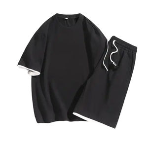 Men's Summer Casual 2-Piece T-Shirt <b>Set</b> Elastic Waist Breathable Polyester Cotton Custom T-Shirt and Shorts <b>Set</b> <b>Twin</b> <b>Sets</b> Sale - Product Image 1