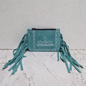 Custom Logo Printed Mini Luxury 100% Genuine Leather Envelope Perfume <b>Gift</b> Pouches Microfiber Clutch Bags Envelope Pouch Handbag - Product Image 1