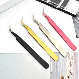 Premium 5 Piece Eyelash Tweezers Set Pointed Tip Isolation <b>Tools</b> with Custom Color Logo for Lash Extensions - Product Image 6