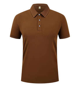 Men's Short Sleeve Cotton Pique <b>Polo</b> Shirt Solid <b>Orange</b> Casual Breathable Knitted Regular Fit Button Design - Product Image 6