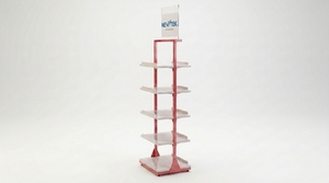 Présentoir métallique moderne avec revêtement en poudre, assemblage requis, pour produits de beauté (à plusieurs niveaux), pour supermarché au Vietnam, autoportant, divers modèles - Product Image 3