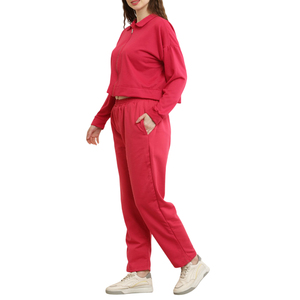 Ensemble de survêtement court 2 pièces en molleton de coton pour femme, motif uni, vente en gros, comprenant un bas court - Product Image 5