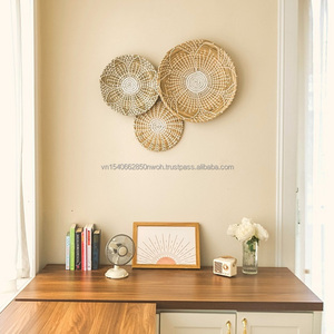 Modern Luxury Boho Style Seagrass Wall Art Wall <b>Hanging</b> <b>Baskets</b> Vietnamese Manufacturer Set Living Room Home Decor - Product Image 1