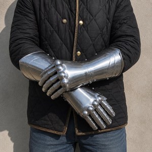 Guantes de Caballero Medieval, Armadura de Mano Articulada de Acero, Estilo Antiguo, Artesanía Metálica - Product Image 2