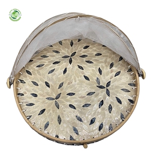 Luxurious mother-of-pearl inlaid food <b>cover</b> Kitchenware and <b>table</b> decoration Wholesale eco-friendly Made in Viet Nam - Product Image 3