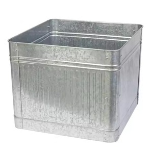 Jardinières en métal galvanisé très vendues, forme circulaire avec poignées, durables pour l'extérieur, utilisation en jardin, conteneur pour fleurs et plantes vertes - Product Image 5