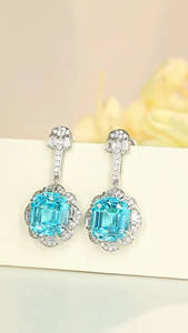 Pendientes de diseño elegante con corte de cojín de calidad premium, joyería para mujer, piedra preciosa de laboratorio, plata clásica, regalo de cumpleaños para mujer - Product Image 2