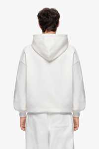 <b>Mens</b> Solid White Custom Logo <b>Pullover</b> Hoodie and Matching Jogger Sweatpants Tracksuit OEM ODM Wholesale Apparel - Product Image 5