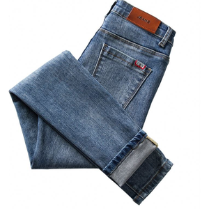 Jeans de Pierna Recta para Mujer, Cintura Alta, Largos, Denim Lavado, Casuales, Azules, de Algodón, Estilo Primavera - Product Image 4