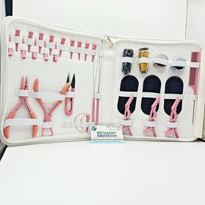 Professional Customized Pink Color Hair Extension <b>Tools</b> for <b>Thread</b> Micro Ring Nano Bead Extensions Surgical Grade Stainless - Product Image 2