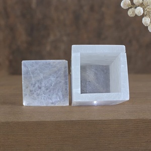 New Product <b>Top</b> Selling Natural High-Quality Selenite Charging Square Box <b>Crystal</b> Selenite Box for Charging Gemstone Items - Product Image 1