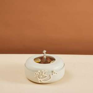 Plato de Servir Metálico Islámico de Lujo con Tapa, Caligrafía Dorada, Regalo de Vajilla Árabe para Ramadán y Eid, Decoración para el Hogar - Product Image 6