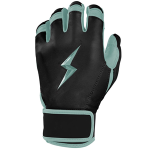 Full Finger <b>Baseball</b> <b>Gloves</b> Pitcher Black Mint Green Lightning Design Nylon Material Breathable Non-Slip Hook Loop Closure - Product Image 5