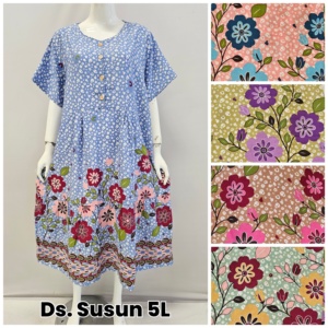 Robe de détente superposée en rayonne pour femme grande taille, à manches courtes, col rond, fermeture boutonnée, imprimé batik, tailles 3XL/4XL, style sexy - Product Image 2