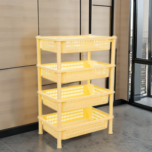 Plastic <b>Storage</b> Trolley 4 Set for Kitchen and Office Use Space Saving <b>Stackable</b> <b>Storage</b> Rack for Home Bathroom and Pantry - Product Image 4