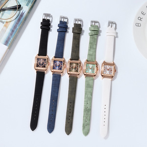 9791 New product 2pcs set Green Ladies leather <b>watches</b> Luxury woman <b>watch</b> with Bracelet - Product Image 6