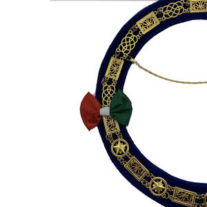 Collar de Emulación Rito Anatólico Inglés con Turquesa Moiré y Bordado Artesanal, Regalia Masónica, Collar de Oficial del Arco Real - Product Image 3