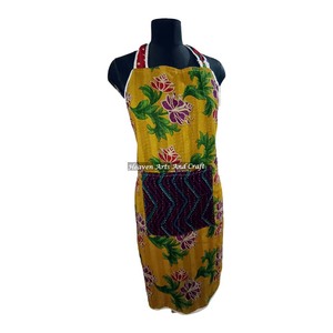 Handmade Cotton <b>Apron</b> Vintage Kantha Recycled Cotton Antique Kitchen <b>Apron</b> <b>Cooking</b> <b>Apron</b> Quilted Christmas Gift From Jaipur - Product Image 4
