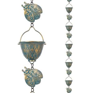 Chaîne de pluie décorative en métal, design antique tendance, forme coquille Saint-Jacques, pour jardin et extérieur, sur mesure. - Product Image 5
