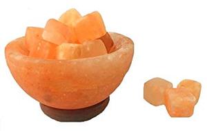 Lampe en forme de cube au sel rose de l'Himalaya par Sian Enterprises sculptée avec des morceaux de sel naturel pour voiture ou décoration intérieure - Product Image 2