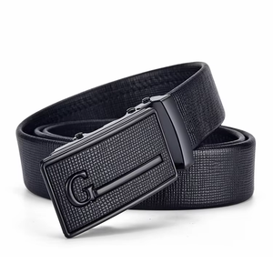 Cinturón de Cuero Vacuno Casual Ajustable con Hebilla de Acero de Cierre Automático, Duradero y Ligero, de 3.0 cm de Ancho, Personalizado para Hombre - Product Image 2