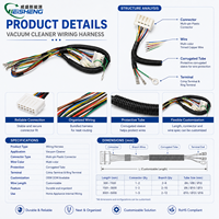 Kabel Kustom untuk Vacuum Cleaner, Perakitan Kabel Peralatan Rumah Tangga untuk Vacuum Cleaner
