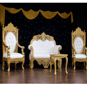 Trending <b>Silver</b> Metal Sofa Set wholesale Wedding Thrones Bride Groom <b>Chairs</b> Modern Metal Sofa Set - Product Image 1