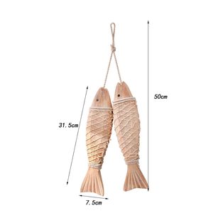 Decoración Rústica de Madera con Forma de Pez para Colgar, Living & Craft |   Adorno de Pared Náutico Mediterráneo para Decoración del Hogar con Temática de Playa - Product Image 2