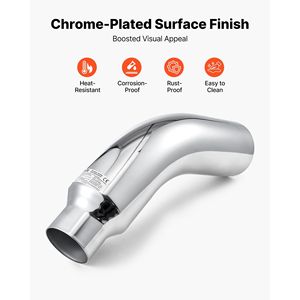 Terminale di Scarico Cromato con Attacco a Morsetto, Ingresso 4 Pollici, Uscita 6 Pollici, Lunghezza Totale 23 Pollici, per Camion e Berline con Tubi di Scarico da 6 Pollici - Product Image 4