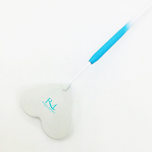 Miroir pour extensions de cils, simple face, personnalisé, en forme de cœur, bleu et blanc, revêtement poudré - Product Image 4