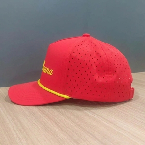 Gorras de Golf de 5 Paneles con Perforaciones Cortadas a Láser, Personalizadas OEM, Visera Precurvada, Bordado Plano, ODM, MOQ Bajo, Fábrica de Gorras - Product Image 4