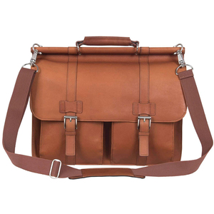 Porte-documents souple vintage marron en PU de 15 pouces avec bandoulière arquée amovible et fermeture à fermoir pour voyages d'affaires unisexe - Product Image 4
