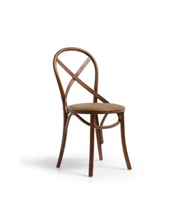 High quality material Cross <b>back</b> chair solid teak wood frame with woven natural rattan on the seat for wedding chair - Product Image 1