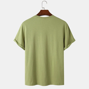 Camiseta Personalizada para Hombre 2026, 100% Algodón, Color Sólido, Cuello Alto, Disponible en Todos los Colores, Diseño OEM - Product Image 2