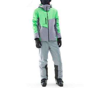 Ensemble de veste et pantalon de snowboard pour homme personnalisé, couleur vert-gris, à capuche, imperméable, pour l'hiver, ski, ensemble deux pièces, pour activités de plein air - Product Image 1