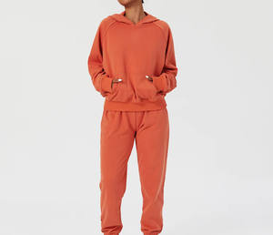 Pantalon de survêtement à capuche uni personnalisé de marque privée survêtements pour femmes ensemble de 2 pièces survêtement de gymnastique pour femmes couleur personnalisée - Product Image 4