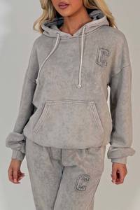 Conjunto Deportivo de Invierno para Mujer, con Capucha, Lavado Ácido, Transpirable, 100% Algodón, Ecológico, Informal - Product Image 3