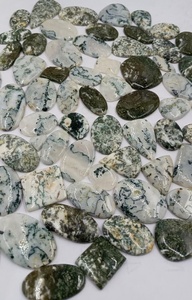 อัญมณีธรรมชาติ อาเกตทรงรี รูปทรงคุชชั่น สีเขียวขาว ลายมอส สำหรับทำเครื่องประดับ ขายส่งจำนวนมาก - Product Image 5