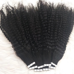 Extensions de cheveux humains bouclés à bandes adhésives 2026, 100 % cheveux humains bruts non traités, sans nœuds, sans perte, qualité supérieure - Product Image 1