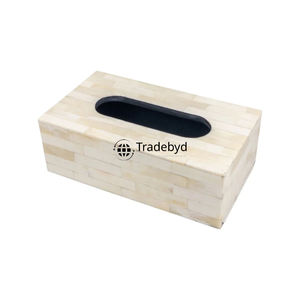 Porte-mouchoirs et boîte à mouchoirs en os incrusté, écologique et fait main, design élégant et personnalisé, décoration d'intérieur par Tradebyd - Product Image 1