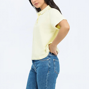 เสื้อผู้หญิง OEM/ODM ผ้าฝ้าย 100% สวมใส่สบาย ทรงปกติ สีพื้น ปักโลโก้ตามสั่ง ราคาถูก สำหรับฤดูร้อน ปี 2026 - Product Image 3