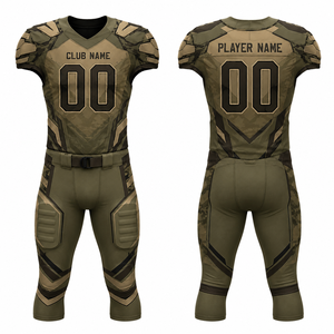 Ensemble de maillot de football américain sublimé personnalisé MEGAMAPLE Minnesota pour homme, col en V, manches courtes, camouflage, anti-humidité, ajusté - Product Image 1