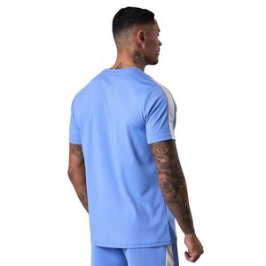 Conjunto Deportivo para Hombre, Camiseta y Pantalones Cortos de Poliéster Azul Cielo, Manga Corta, Transpirable, para Entrenamiento, Running, Fitness - Product Image 2