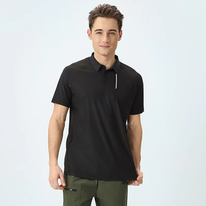 Polo à manches courtes 100 % coton, couleur unie, motif brodé personnalisé, style estival, avec boutons décoratifs - Product Image 6