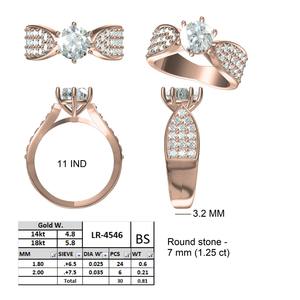 Bague de fiançailles en diamant Djewels, or 14 carats, diamant de laboratoire taille brillant, certifié IGI, style féminin de luxe, prix de gros imbattable - Product Image 4